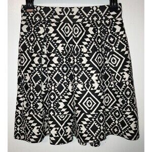 Xhilaration Pleated Skirt Size XS Pull On Aztec Print Above Knee Y2K Gorpcore